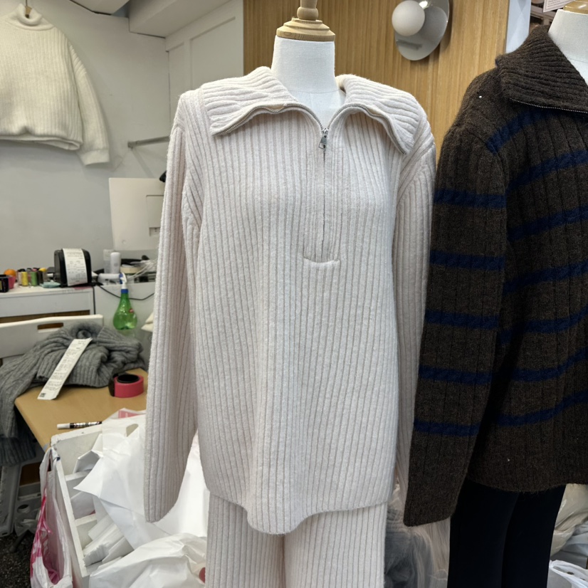 SAGE BRUSH東大門㊣代購女士新款推薦職業25秋冬人氣毛衣拉鏈SAGE BRUSH毛衣圖色1