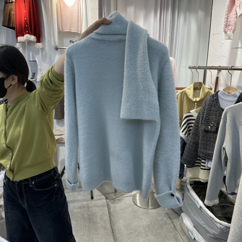 FLYFLY/LULULALLA/LIVE東大門㊣代購女士新品推薦毛衣含圍巾套裝FLYFLY/LULULALLA/LIVE毛衣