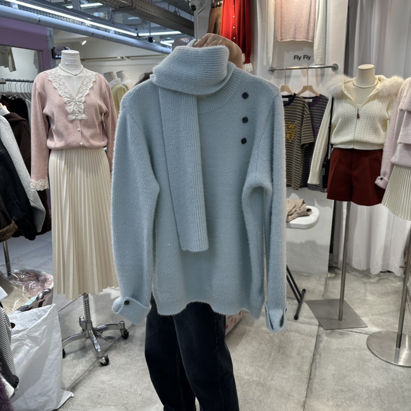 FLYFLY/LULULALLA/LIVE東大門㊣代購女士新品推薦毛衣含圍巾套裝FLYFLY/LULULALLA/LIVE毛衣圖色3