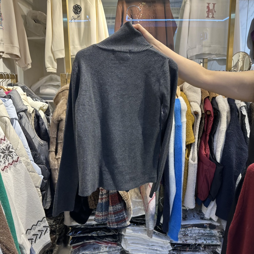 COCO HOLIC韓國直郵㊣女士新品時尚熱賣職業針織衫荷葉邊褶皺COCO HOLIC針織衫