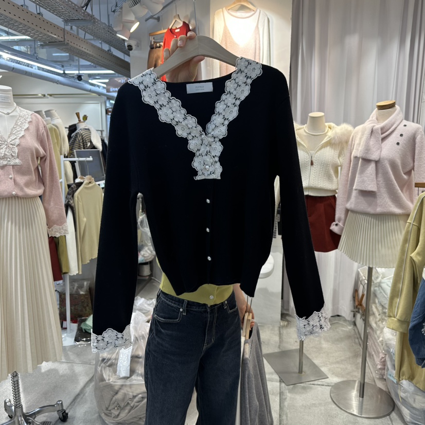 FLYFLY/LULULALLA/LIVE韓國代購㊣女士新款25秋冬針織衫開衫FLYFLY/LULULALLA/LIVE針織衫圖色2