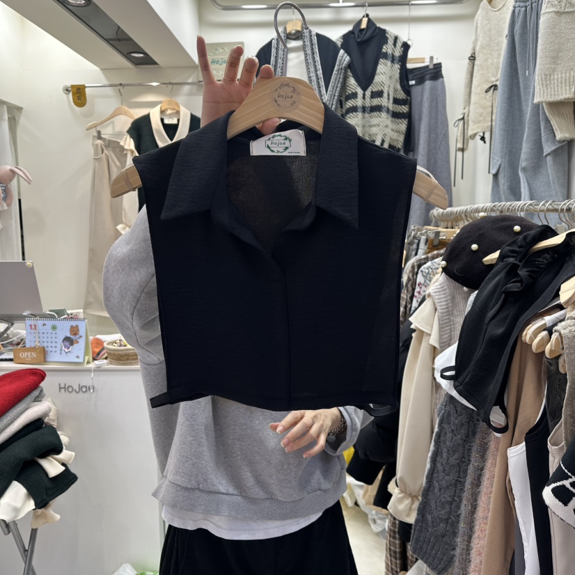 HOJAE東大門㊣直郵女士新品時尚真品熱賣推薦25秋冬休閑假領MID-LEVEL JUMP假領圖色2