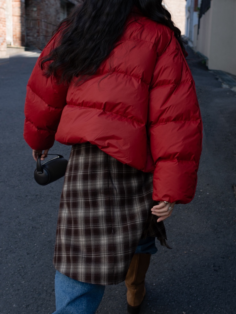 INSSENSE-A東大門㊣實拍女士新款推薦短款棉服特價高領填充鴨絨INSSENSE-A短款棉服