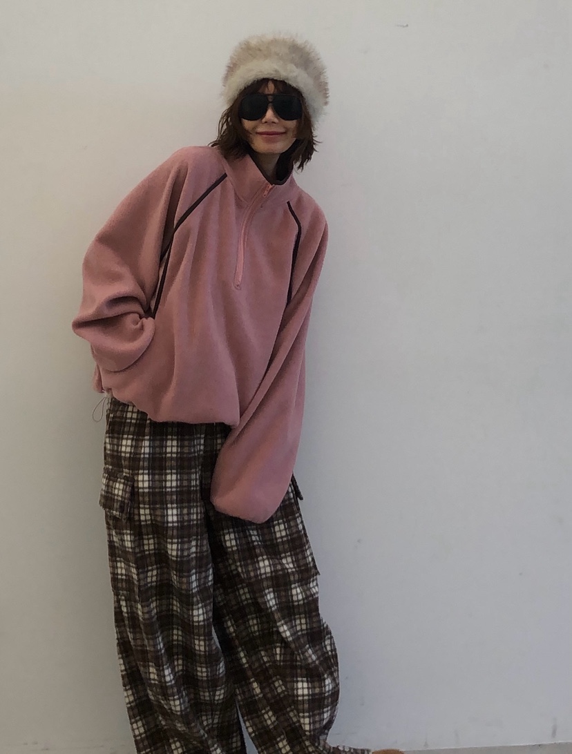 PARIS MATCH東大門㊣直郵女士新品25秋冬休閑時尚休閑褲格子PARIS MATCH休閑褲