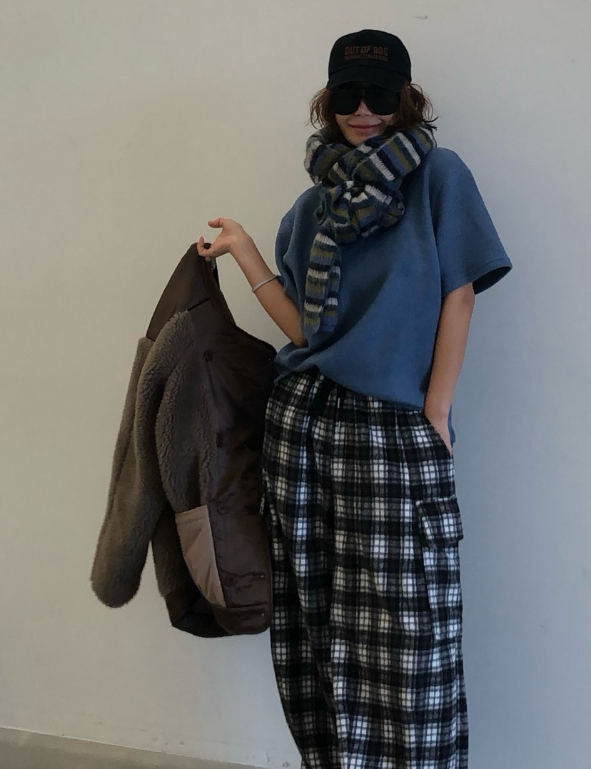 PARIS MATCH東大門㊣直郵女士新品25秋冬休閑時尚休閑褲格子PARIS MATCH休閑褲