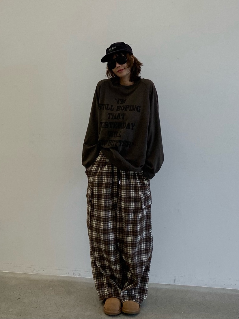 PARIS MATCH東大門㊣直郵女士新品25秋冬休閑時尚休閑褲格子PARIS MATCH休閑褲圖色1