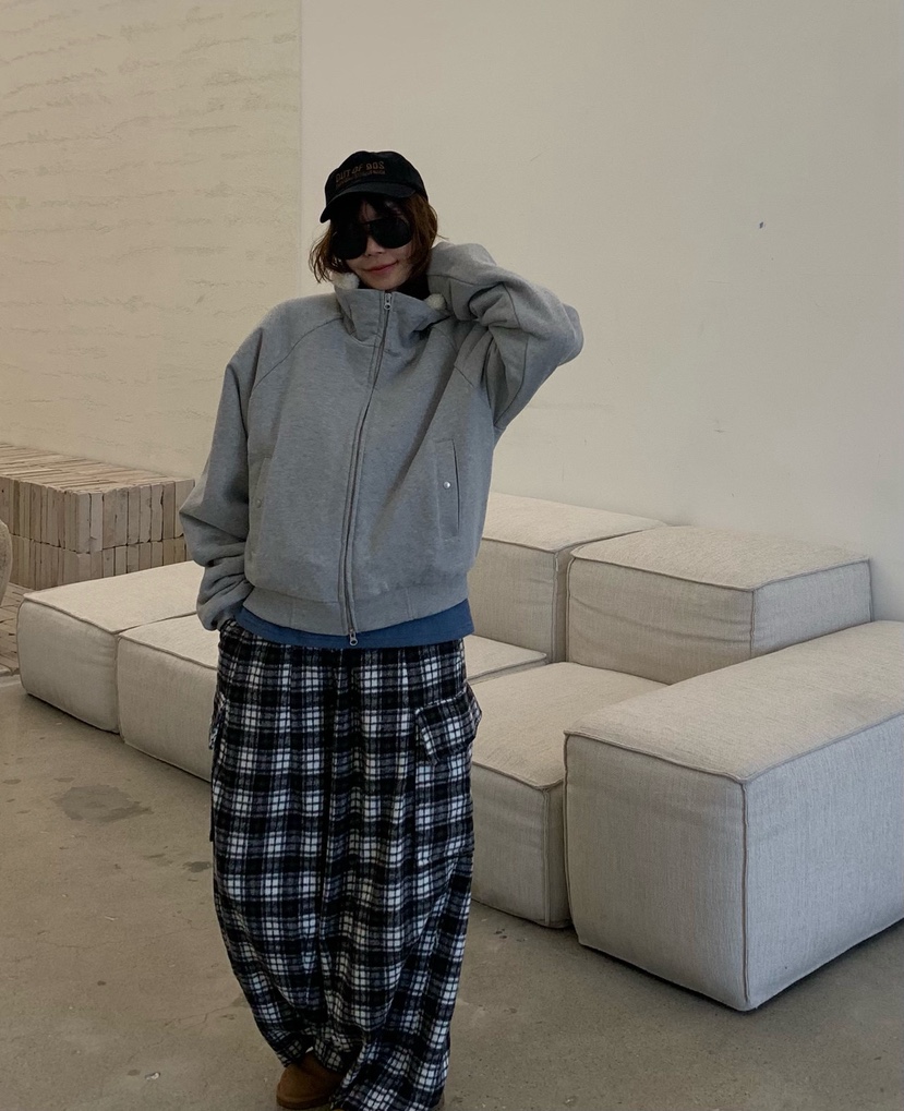 PARIS MATCH東大門㊣直郵女士新品25秋冬休閑時尚休閑褲格子PARIS MATCH休閑褲圖色2