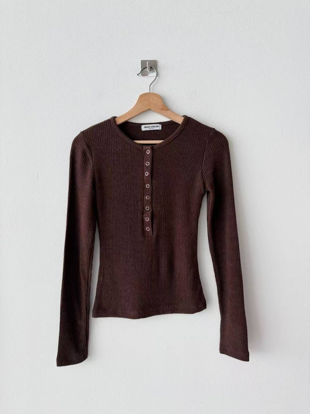 HIGH COLOR/NODI東大門㊣代購女士新款職業長袖T恤安哥拉HIGH COLOR/NODI長袖T恤圖色2