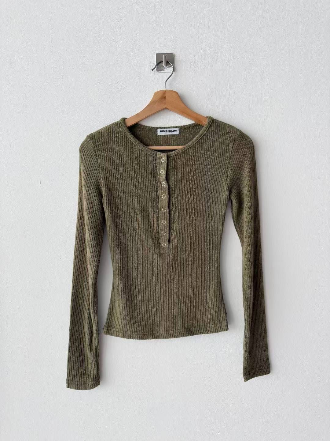 HIGH COLOR/NODI東大門㊣代購女士新款職業長袖T恤安哥拉HIGH COLOR/NODI長袖T恤圖色3