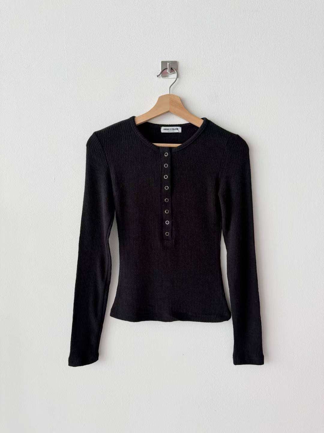 HIGH COLOR/NODI東大門㊣代購女士新款職業長袖T恤安哥拉HIGH COLOR/NODI長袖T恤圖色4