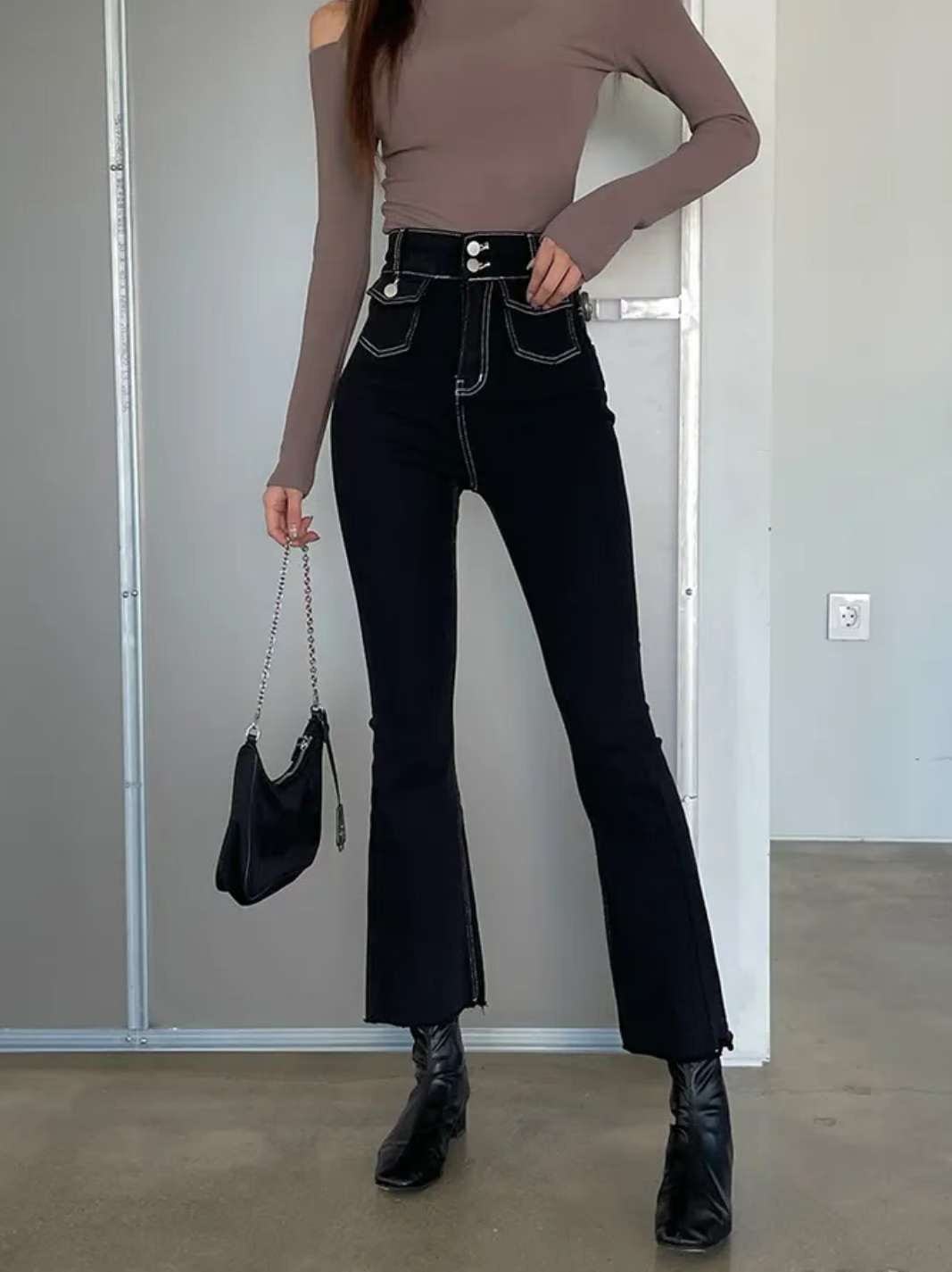 J CAT東大門㊣實拍女士新款人氣真品時尚職業熱賣休閑牛仔褲J CAT牛仔褲圖色1