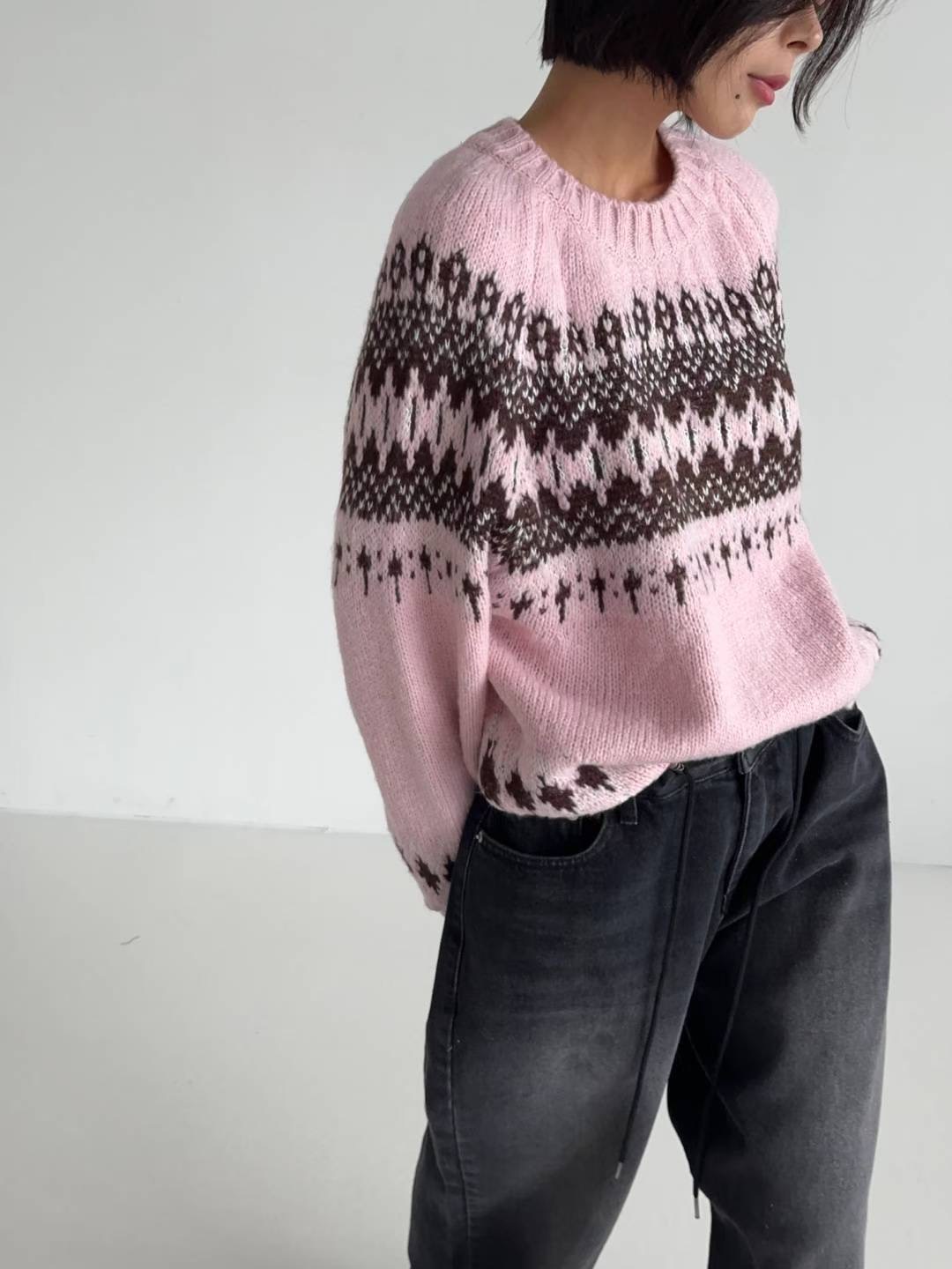 HIGH COLOR/NODI韓國代購㊣女裝新品25秋冬熱賣時尚職業毛衣HIGH COLOR/NODI毛衣