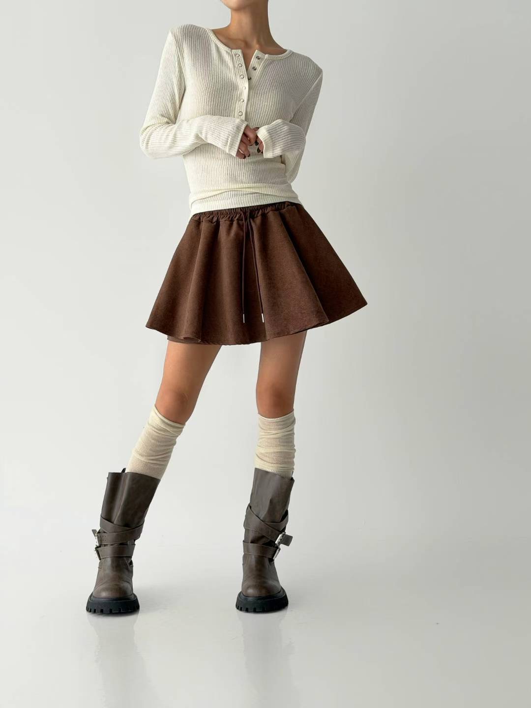 HIGH COLOR/NODI東大門㊣代購女裝新品25秋冬時尚裙褲喇叭HIGH COLOR/NODI裙褲