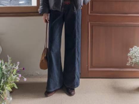 STELLA韓國直郵㊣女裝新款真品推薦時尚職業休閑25秋冬牛仔褲STELLA牛仔褲圖色1