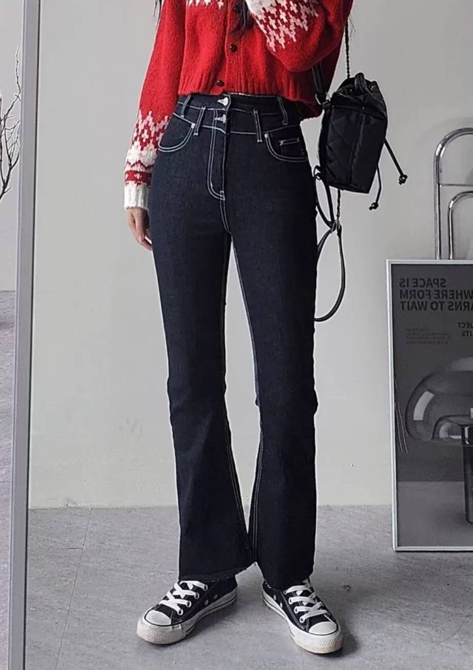 J CAT東大門㊣直郵女裝新款休閑人氣時尚真品職業25秋冬牛仔褲J CAT牛仔褲圖色1