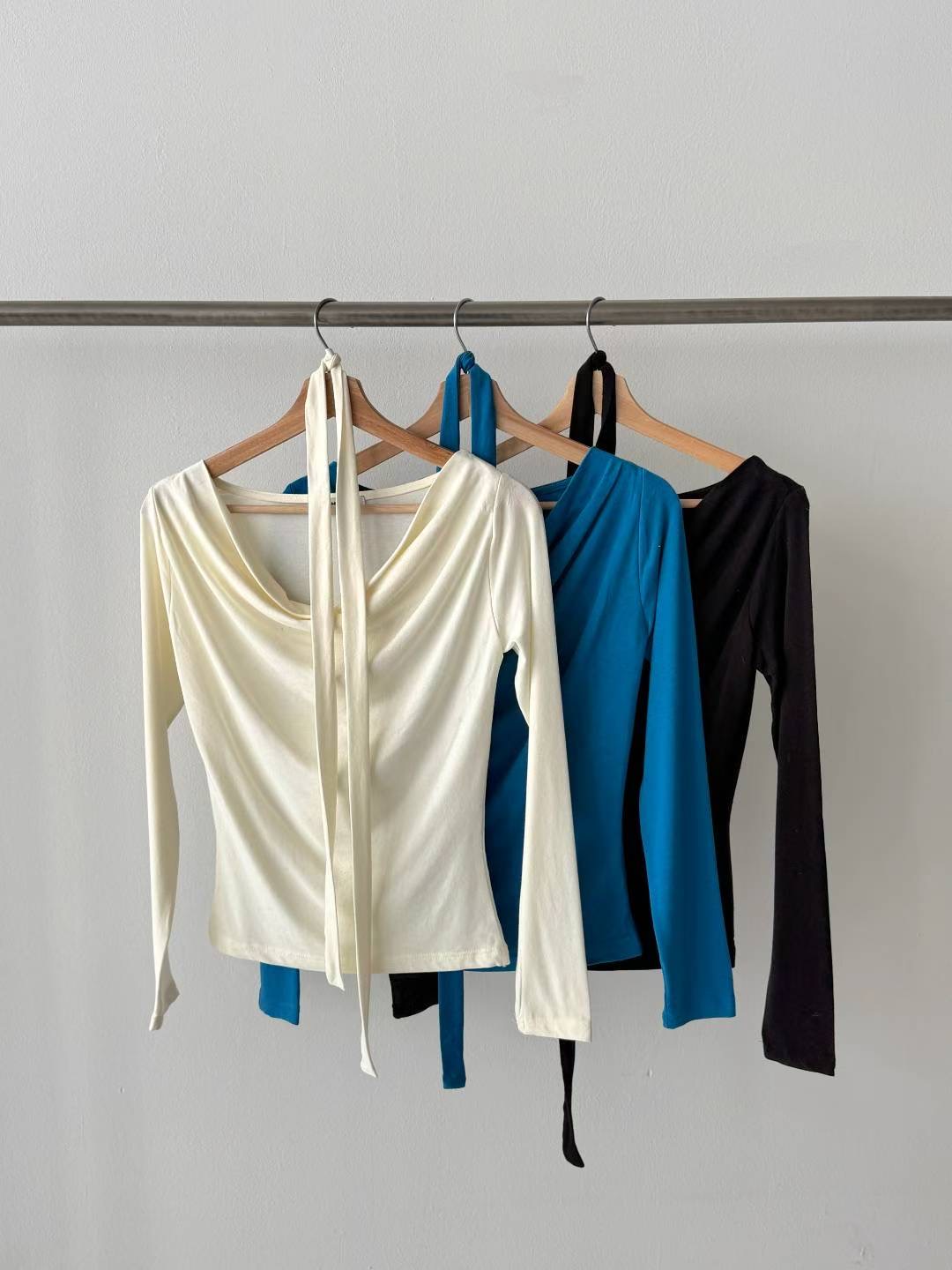 HIGH COLOR/NODI東大門㊣實拍女士新品真品長袖T恤含脖帶HIGH COLOR/NODI長袖T恤