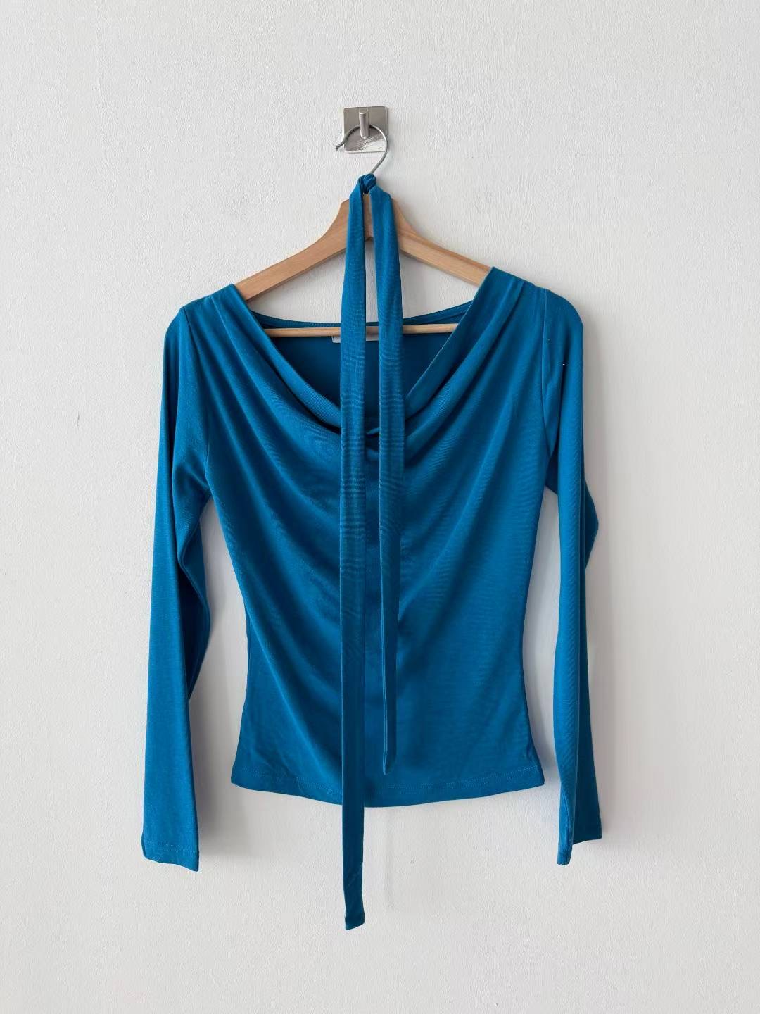 HIGH COLOR/NODI東大門㊣實拍女士新品真品長袖T恤含脖帶HIGH COLOR/NODI長袖T恤圖色2