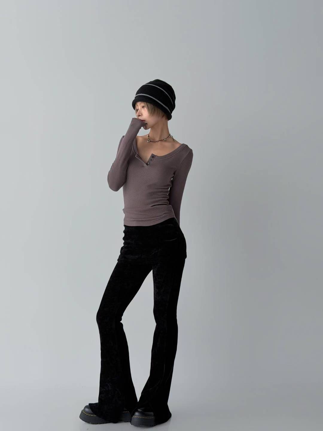 HIGH COLOR/NODI韓國直郵㊣女裝新款職業推薦25秋冬長袖T恤HIGH COLOR/NODI長袖T恤