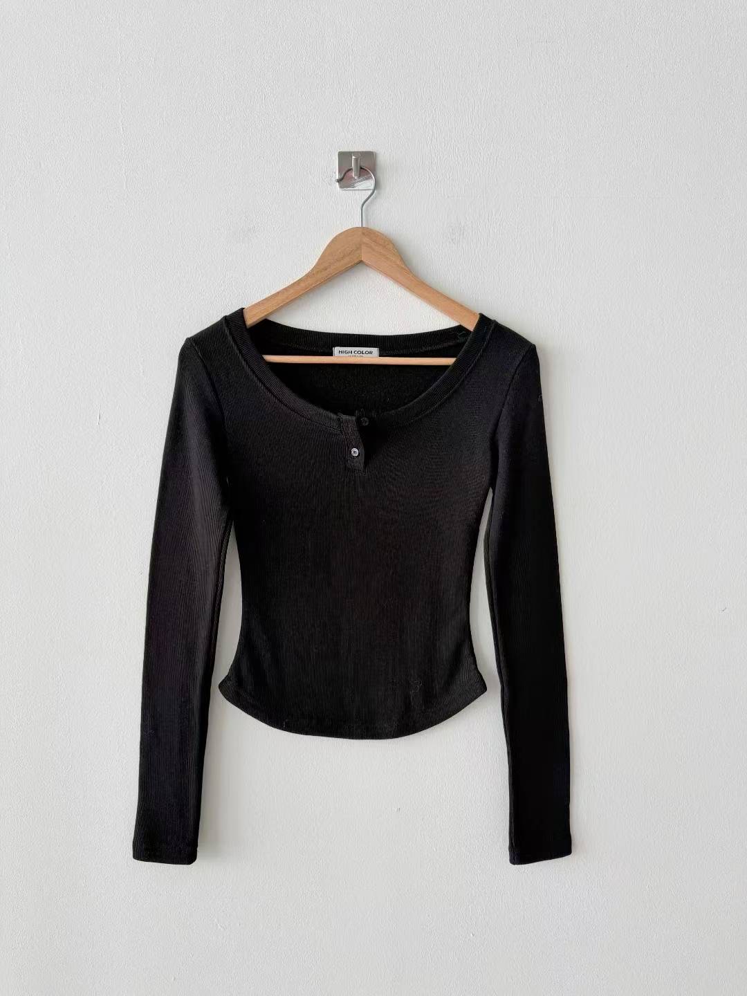 HIGH COLOR/NODI韓國直郵㊣女裝新款職業推薦25秋冬長袖T恤HIGH COLOR/NODI長袖T恤圖色4