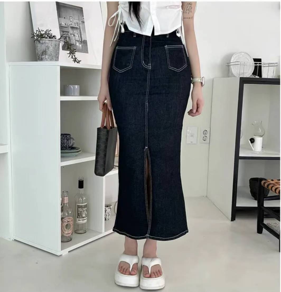 J CAT韓國代購㊣女士新品25秋冬人氣休閑熱賣推薦職業長裙J CAT長裙圖色1