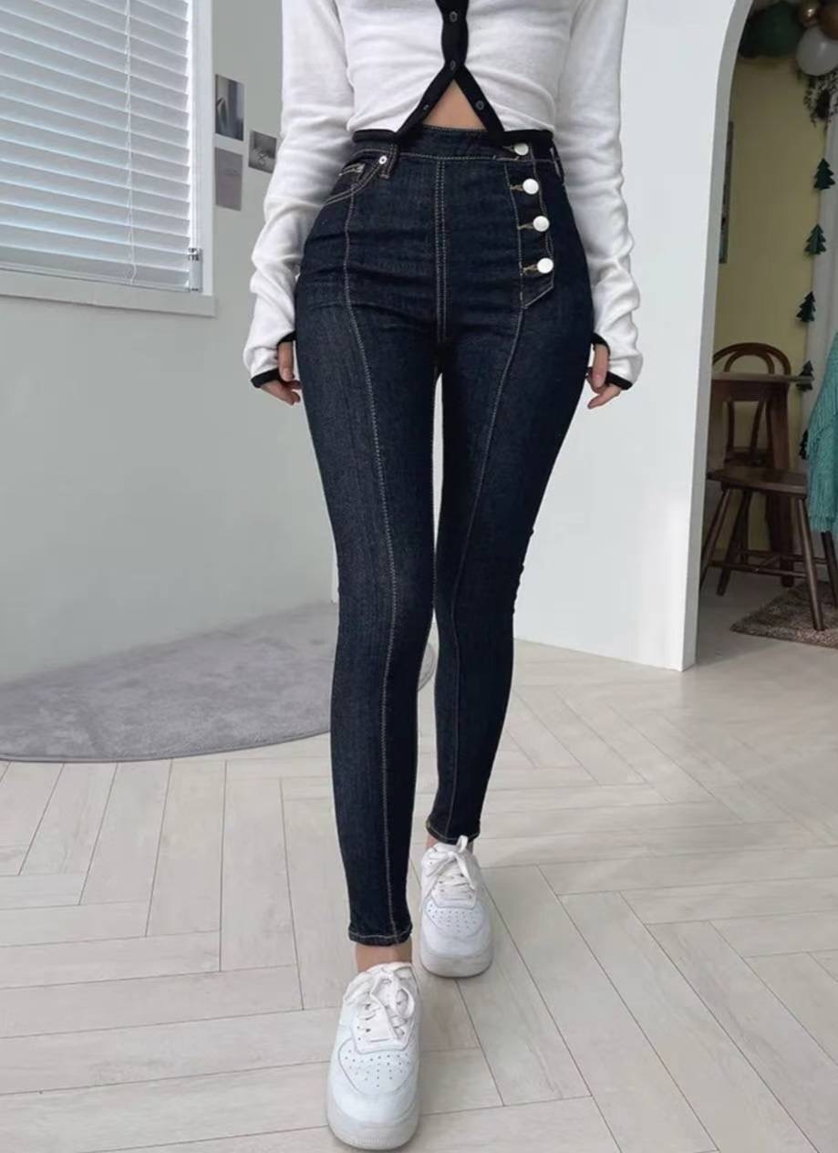 J CAT韓國代購㊣女裝新款休閑人氣25秋冬真品時尚熱賣牛仔褲J CAT牛仔褲