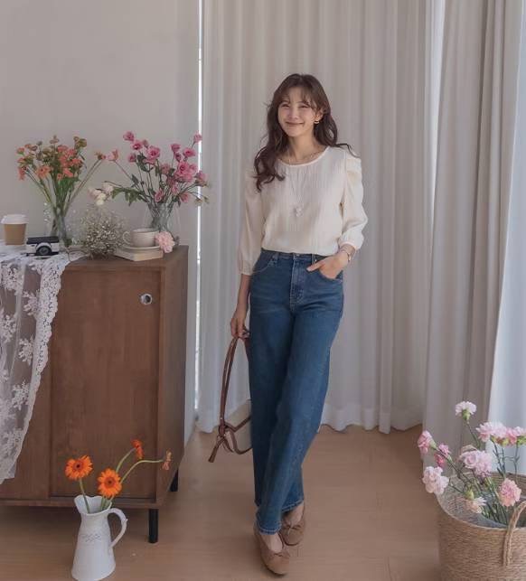 STELLA韓國代購㊣女裝新品25秋冬休閑推薦真品職業時尚牛仔褲STELLA牛仔褲