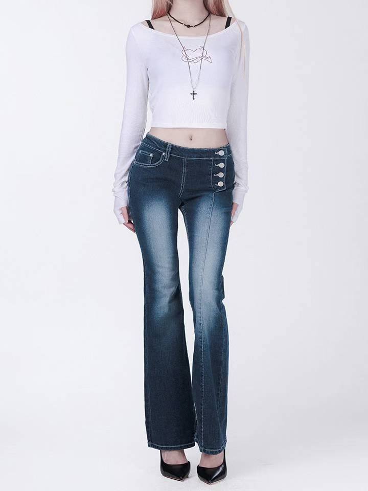 J CAT東大門㊣實拍女裝新款熱賣職業休閑時尚推薦人氣牛仔褲J CAT牛仔褲