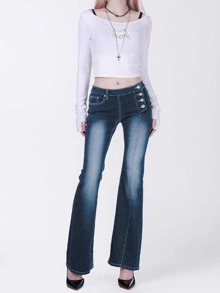 J CAT東大門㊣實拍女裝新款熱賣職業休閑時尚推薦人氣牛仔褲J CAT牛仔褲