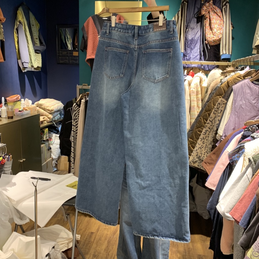 MERCI LINDA東大門㊣直郵女裝新品休閑人氣牛仔褲加絨褶裥MERCI LINDA牛仔褲