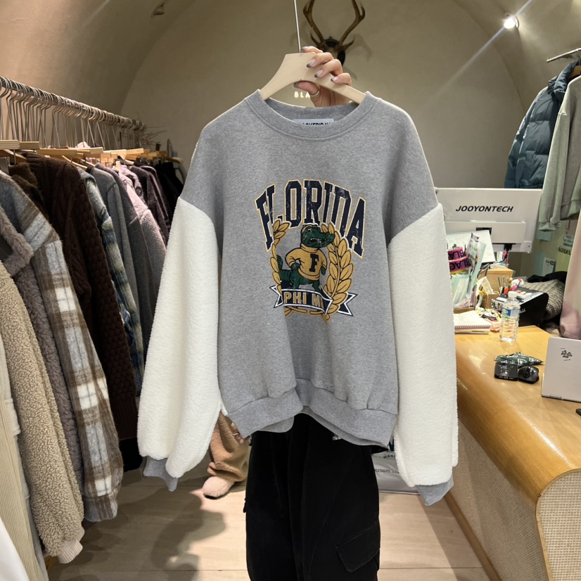 BLACKFRIDAY東大門㊣實拍女裝新款推薦時尚人氣職業衛衣加絨BLACK FRIDAY衛衣圖色1