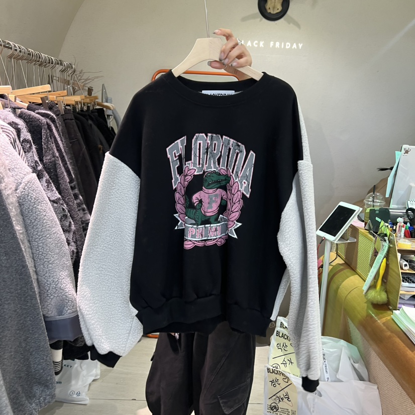 BLACKFRIDAY東大門㊣實拍女裝新款推薦時尚人氣職業衛衣加絨BLACK FRIDAY衛衣圖色2