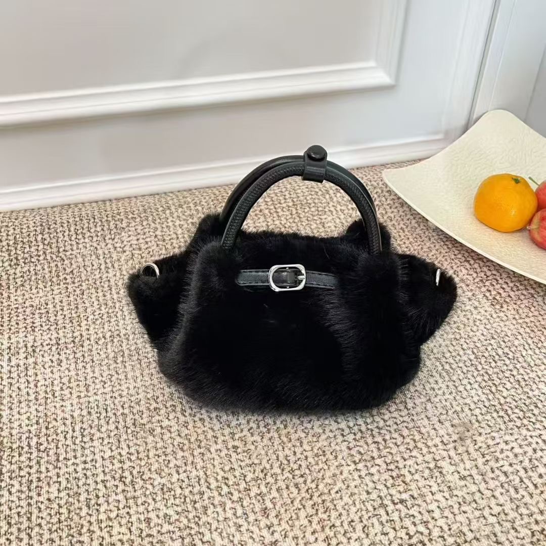 ORANGE-오렌지-OT韓國代購㊣女士新品25秋冬推薦手提包毛皮ORANGE手提包圖色2