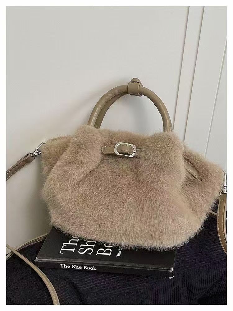 ORANGE-오렌지-OT韓國代購㊣女士新品25秋冬推薦手提包毛皮ORANGE手提包圖色3