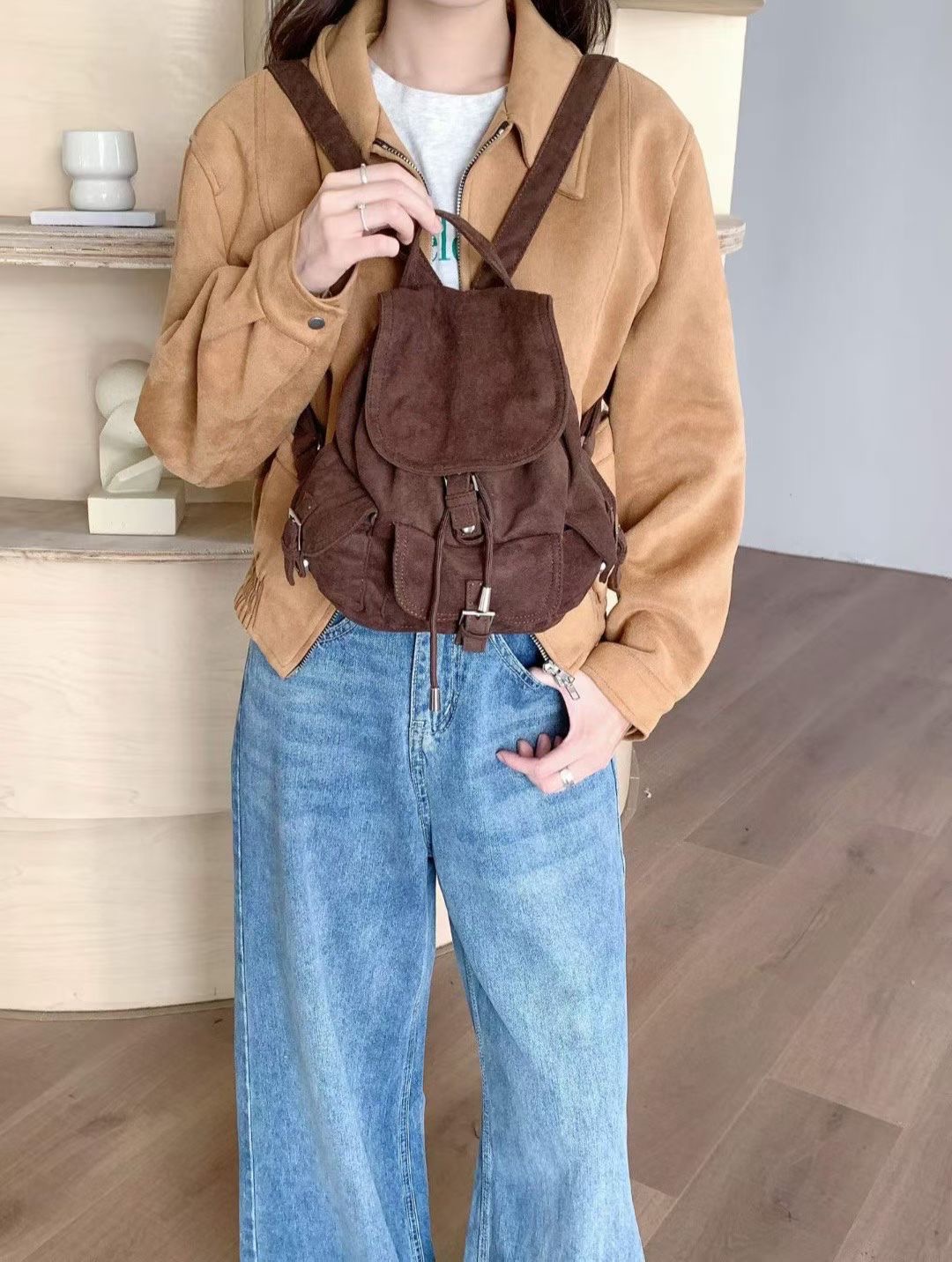 ORANGE-오렌지-OT韓國代購㊣女士新品推薦休閑真品雙肩背包ORANGE雙肩背包圖色1