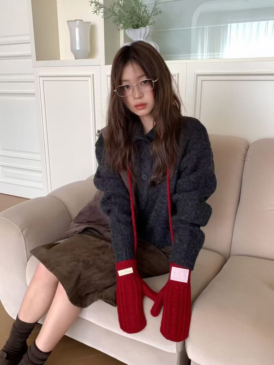 ORANGE-오렌지-OT東大門㊣代購女裝新款人氣真品25秋冬手套ORANGE手套圖色4