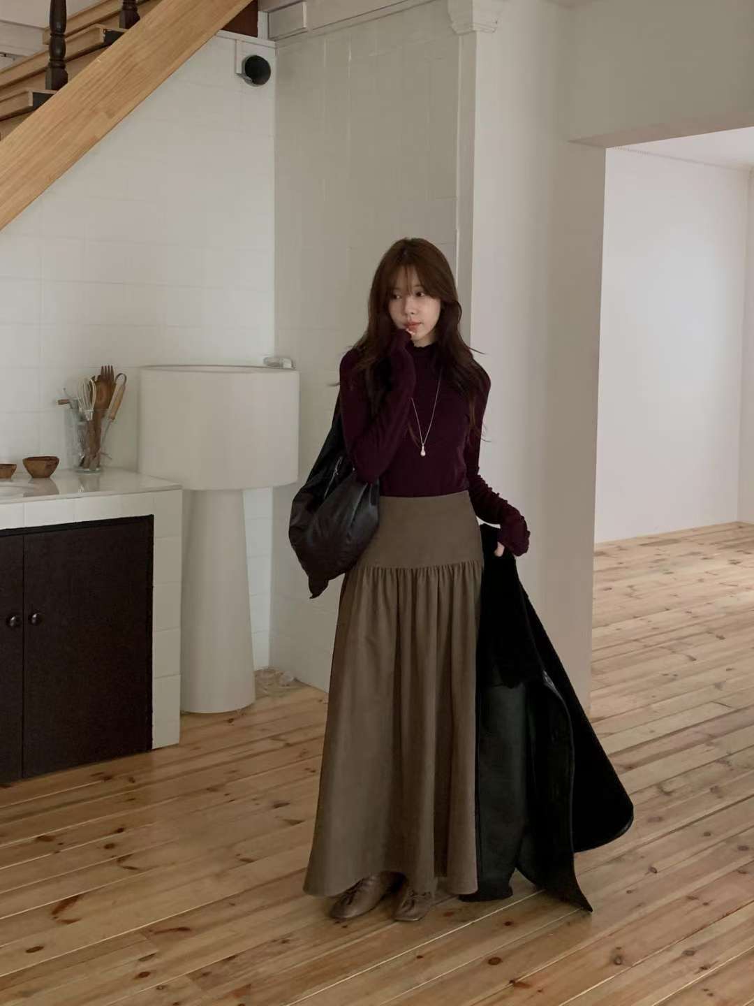 MIELLE-미엘르-OT韓國直郵㊣女士新款人氣25秋冬休閑長裙MIELLE-미엘르-OT長裙