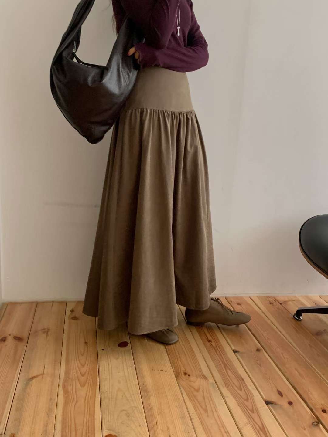 MIELLE-미엘르-OT韓國直郵㊣女士新款人氣25秋冬休閑長裙MIELLE-미엘르-OT長裙圖色1