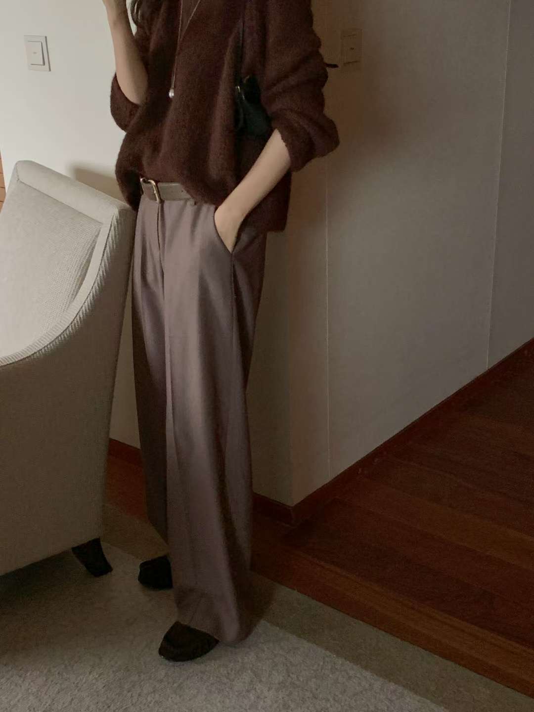 MIELLE-미엘르-OT韓國代購㊣女裝新品職業休閑褲不含腰帶MIELLE-미엘르-OT休閑褲