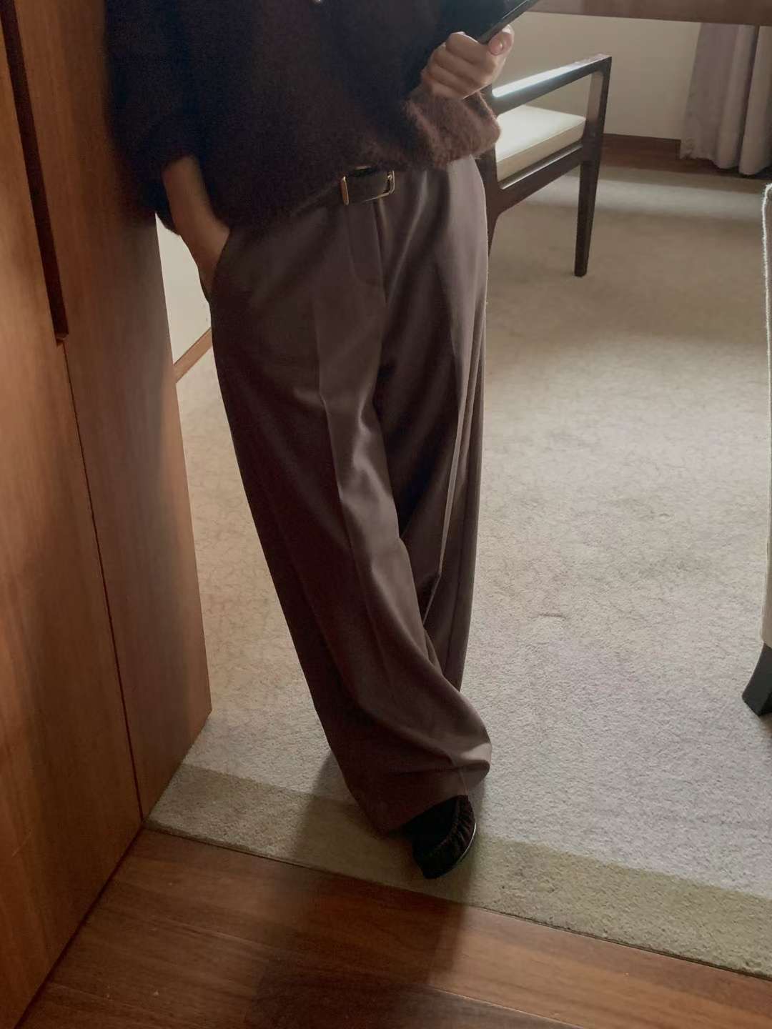 MIELLE-미엘르-OT韓國代購㊣女裝新品職業休閑褲不含腰帶MIELLE-미엘르-OT休閑褲