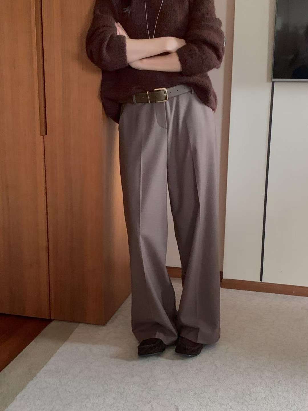 MIELLE-미엘르-OT韓國代購㊣女裝新品職業休閑褲不含腰帶MIELLE-미엘르-OT休閑褲圖色1