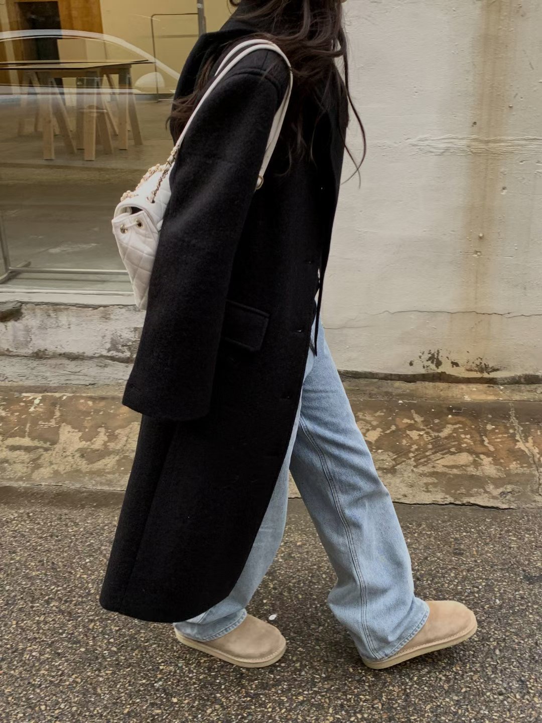 MIELLE-미엘르-OT韓國代購㊣女士新品真品熱賣牛仔褲磨毛MIELLE-미엘르-OT牛仔褲