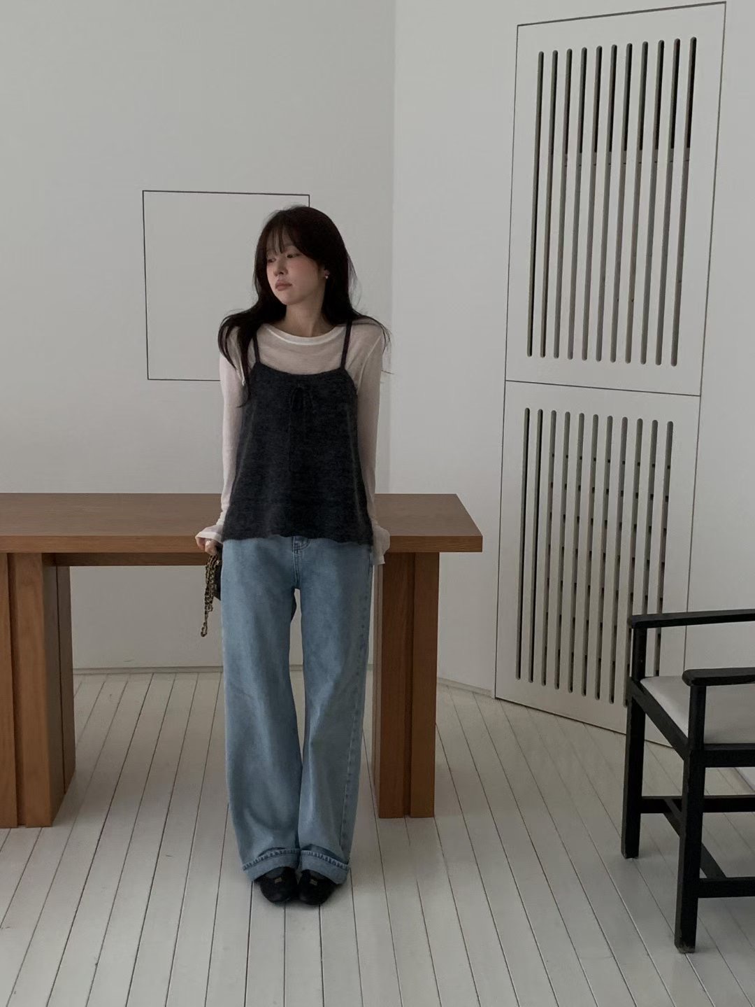 MIELLE-미엘르-OT韓國代購㊣女士新品真品熱賣牛仔褲磨毛MIELLE-미엘르-OT牛仔褲