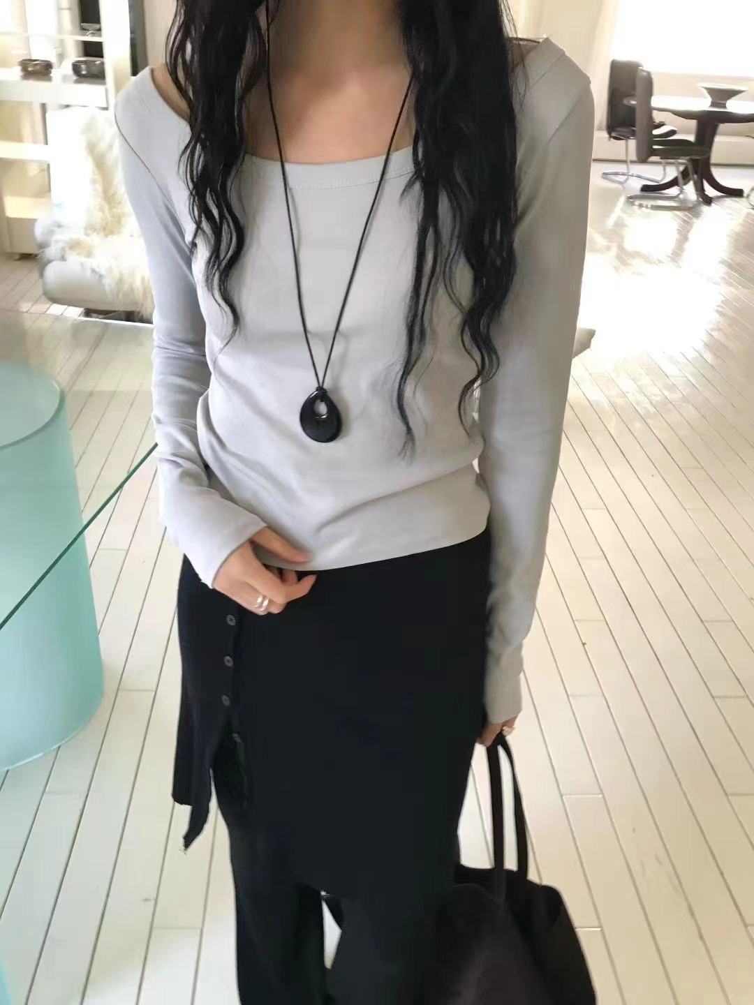 AVANDACE韓國直郵㊣女士新款人氣休閑25秋冬熱賣職業長袖T恤AVANDACE長袖T恤圖色2