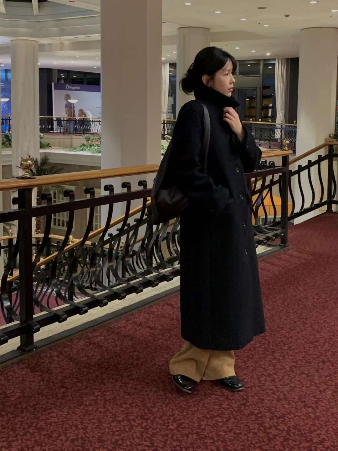 MIELLE-미엘르-OT韓國代購㊣女士新款25秋冬中長款大衣不含圍巾MIELLE-미엘르-OT中長款大衣