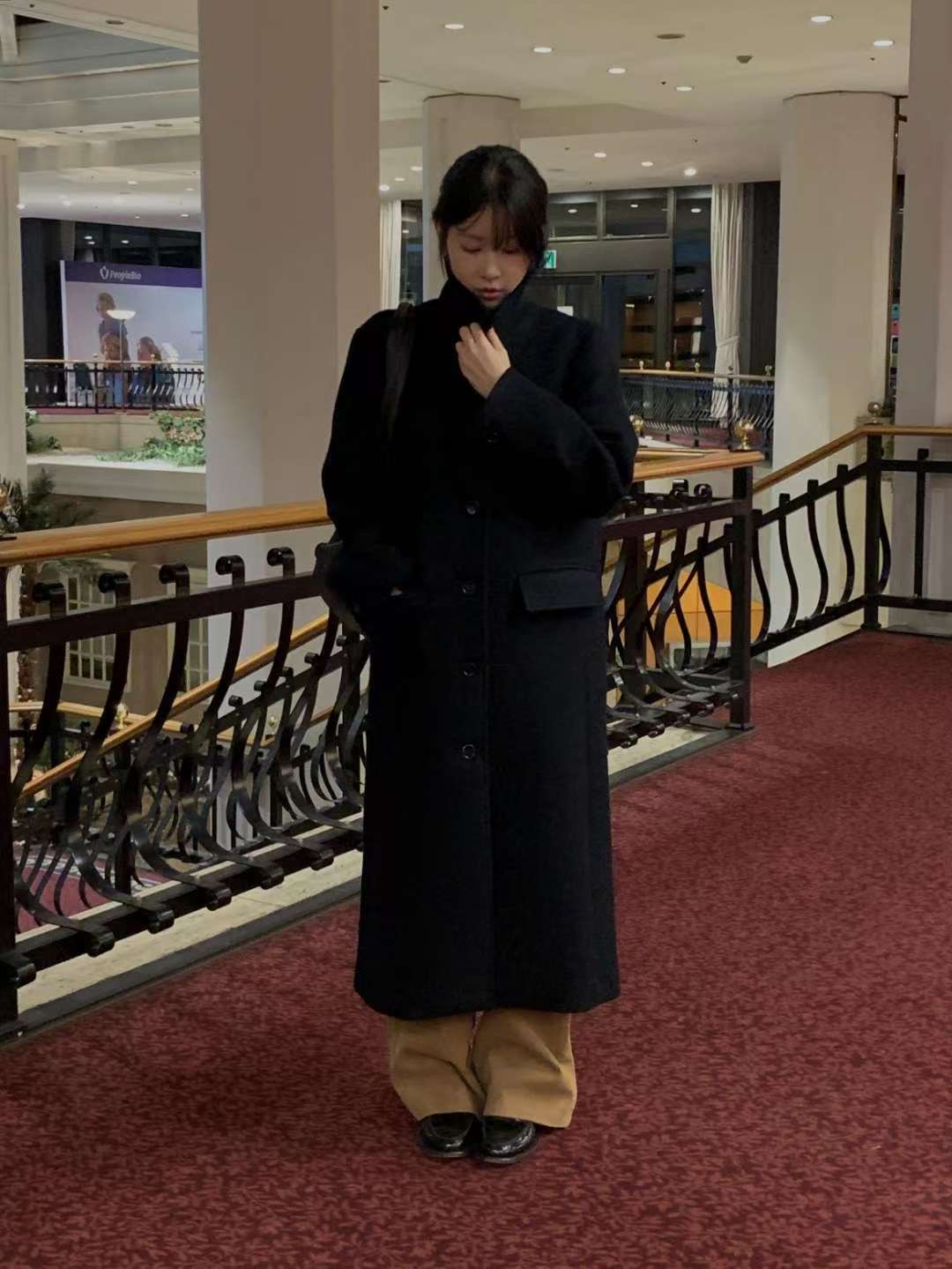 MIELLE-미엘르-OT韓國代購㊣女士新款25秋冬中長款大衣不含圍巾MIELLE-미엘르-OT中長款大衣圖色2