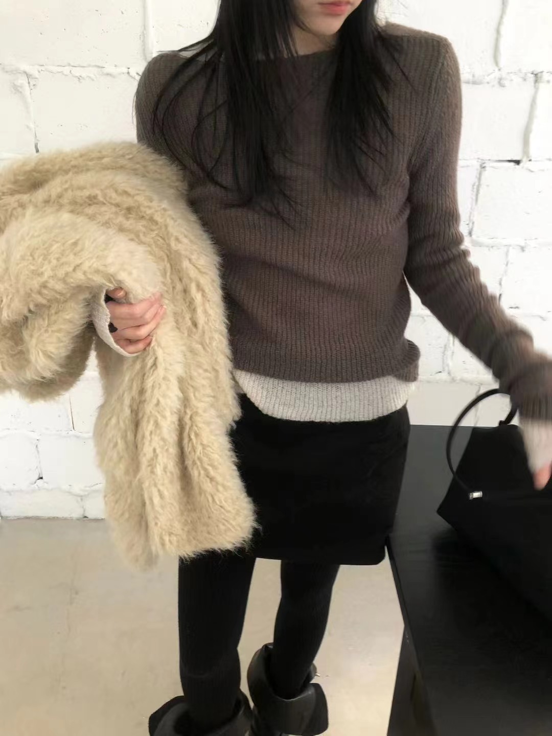 AVANDACE東大門㊣實拍女裝新款職業推薦人氣熱賣25秋冬針織衫AVANDACE針織衫圖色3