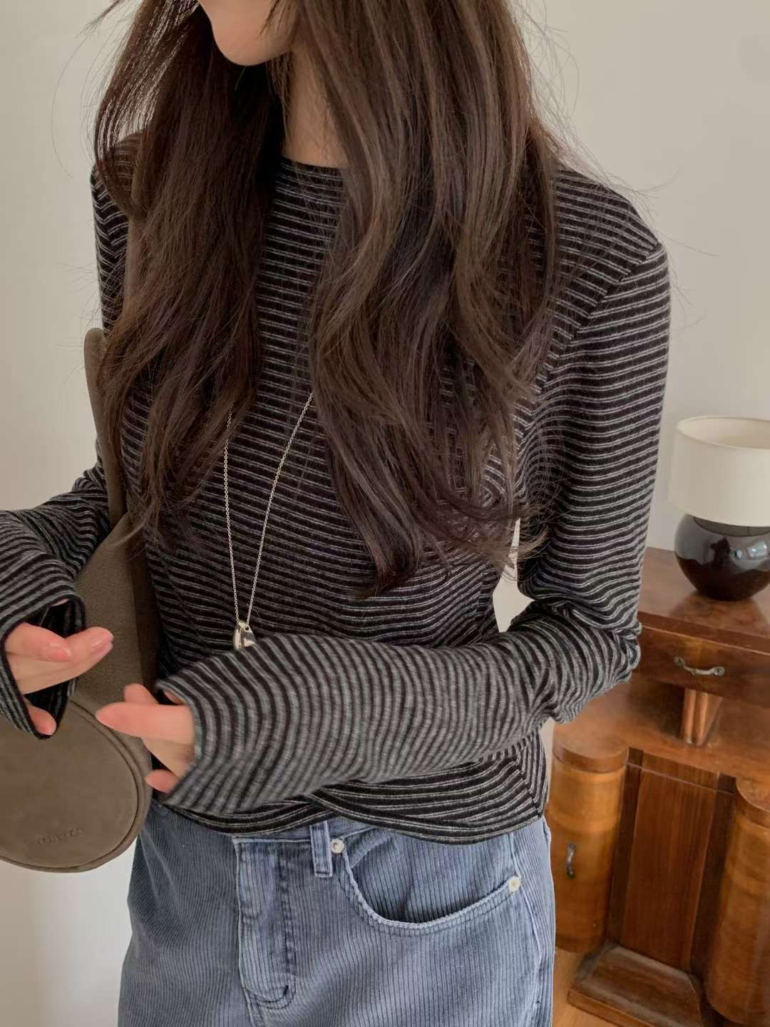 MIELLE-미엘르-OT韓國直郵㊣女裝新款人氣休閑25秋冬長袖T恤MIELLE-미엘르-OT長袖T恤圖色2