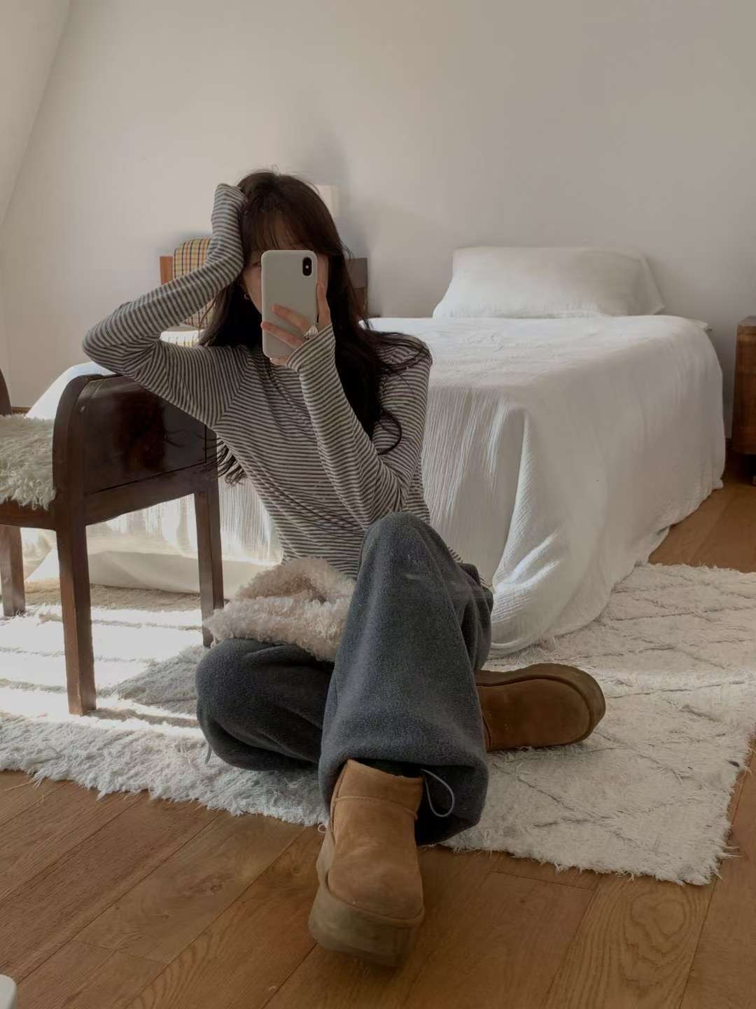 MIELLE-미엘르-OT韓國直郵㊣女裝新款人氣休閑25秋冬長袖T恤MIELLE-미엘르-OT長袖T恤圖色3