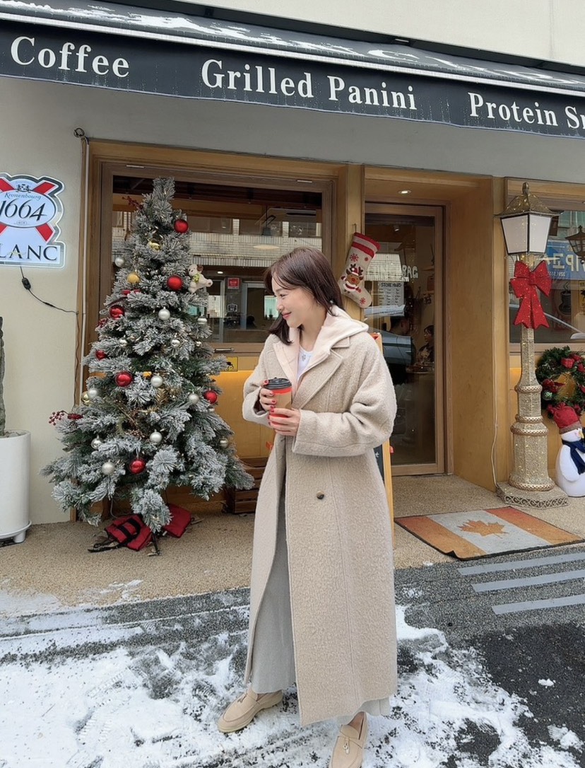 RIAH東大門㊣代購女士新品休閑人氣真品中長款大衣Sale馬海毛RIAH中長款大衣