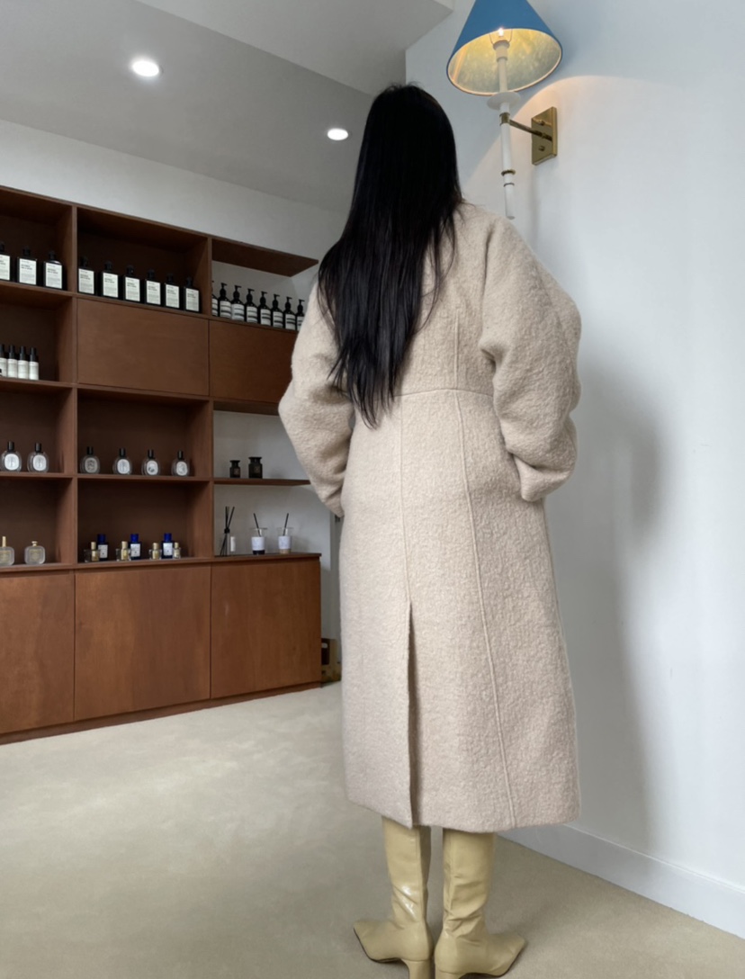 RIAH東大門㊣代購女士新品休閑人氣真品中長款大衣Sale馬海毛RIAH中長款大衣